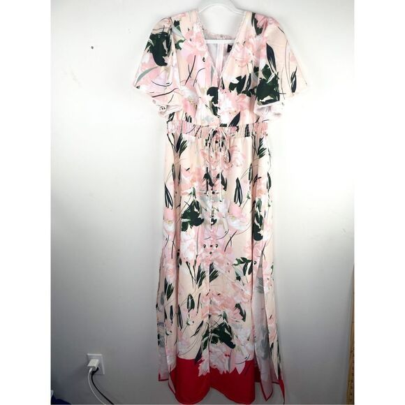 NWT Alexia Admor Gianna V Neck Maxi Size 6 in‎ Blush Painted - Picture 4 of 14